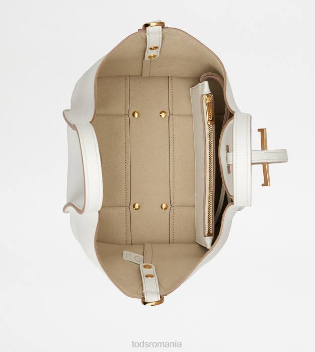 t geantă de cumpărături atemporală din piele mini femei Tod's 080D339 alb