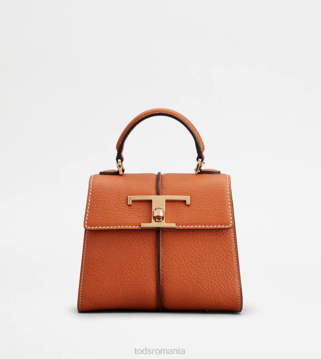 t geantă de mână atemporală din piele mini femei Tod's 080D376 portocale
