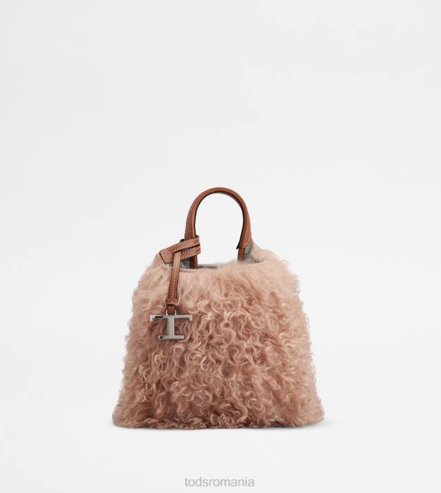 micro geanta din mohair si piele micro femei Tod's 080D468 roz