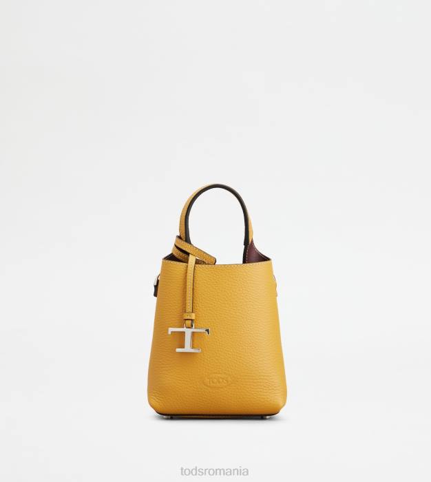 micro geanta din piele femei Tod's 080D462 galben