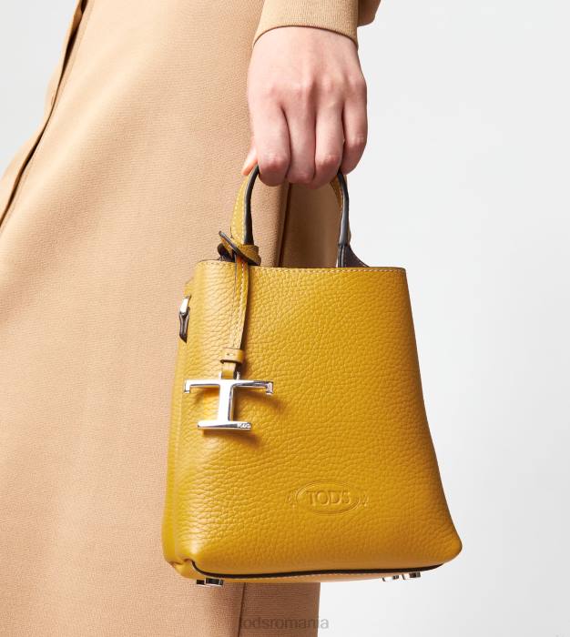 micro geanta din piele femei Tod's 080D462 galben