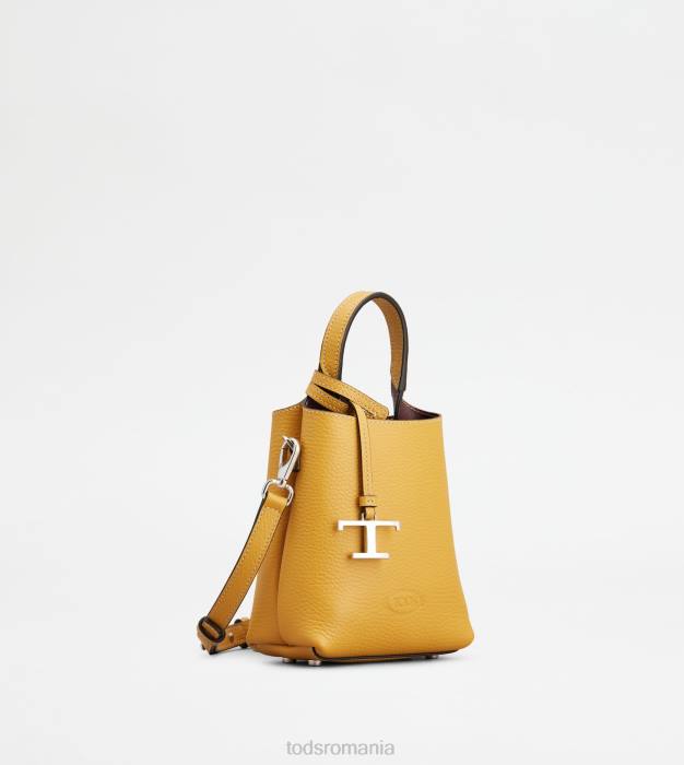 micro geanta din piele femei Tod's 080D462 galben