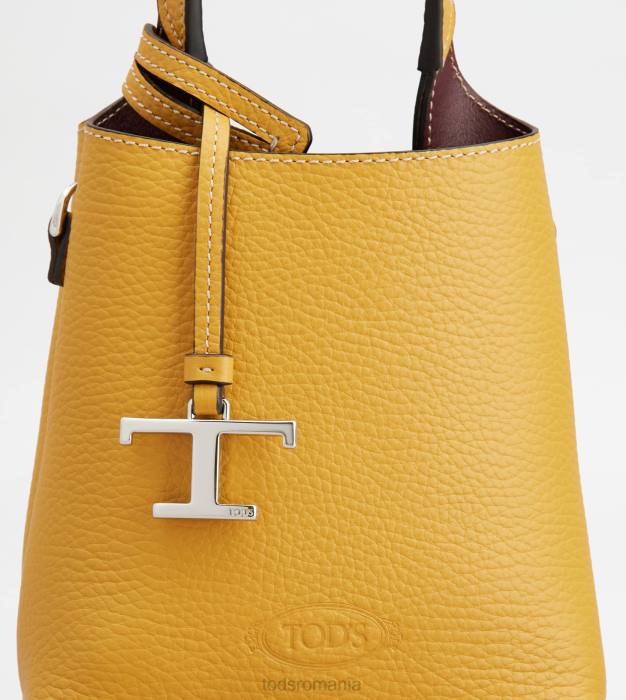 micro geanta din piele femei Tod's 080D462 galben