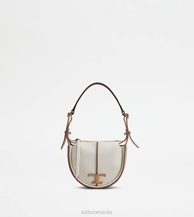 t geantă hobo atemporală din piele micro femei Tod's 080D465 alb