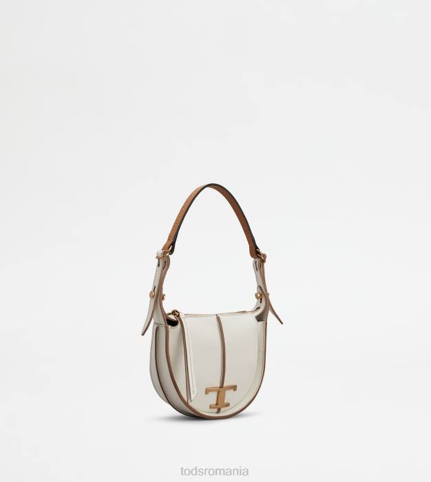 t geantă hobo atemporală din piele micro femei Tod's 080D465 alb