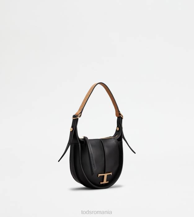 t geantă hobo atemporală din piele micro femei Tod's 080D467 negru